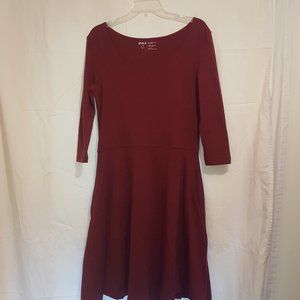 Pact Fit and Flare Dress 3/4 Length Sleeves